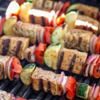 tofu and veggie grilled skewers