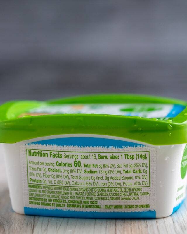 Simple Truth Plant-Based Buttery Spread: back of carton
