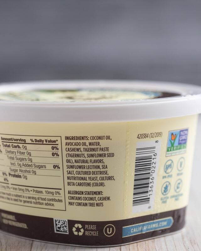 Califia Farms Plant Butter: front of carton