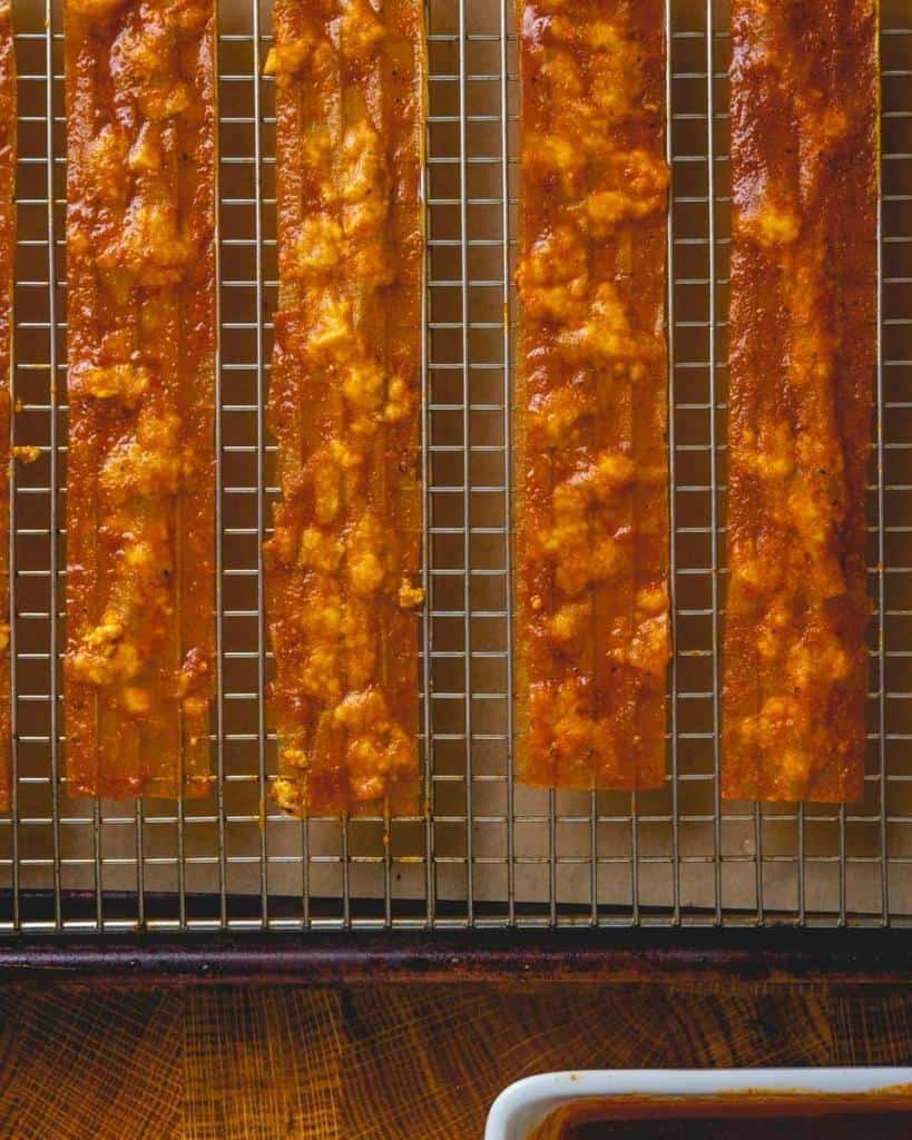 vegan bacon strips ready to bake