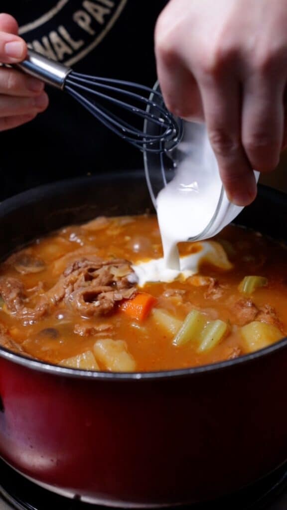 adding in a cornstarch slurry