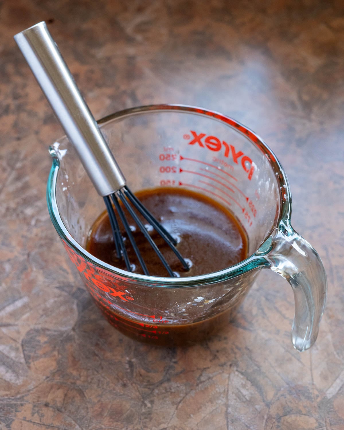 Whisk together sauce ingredients for Sesame Tofu