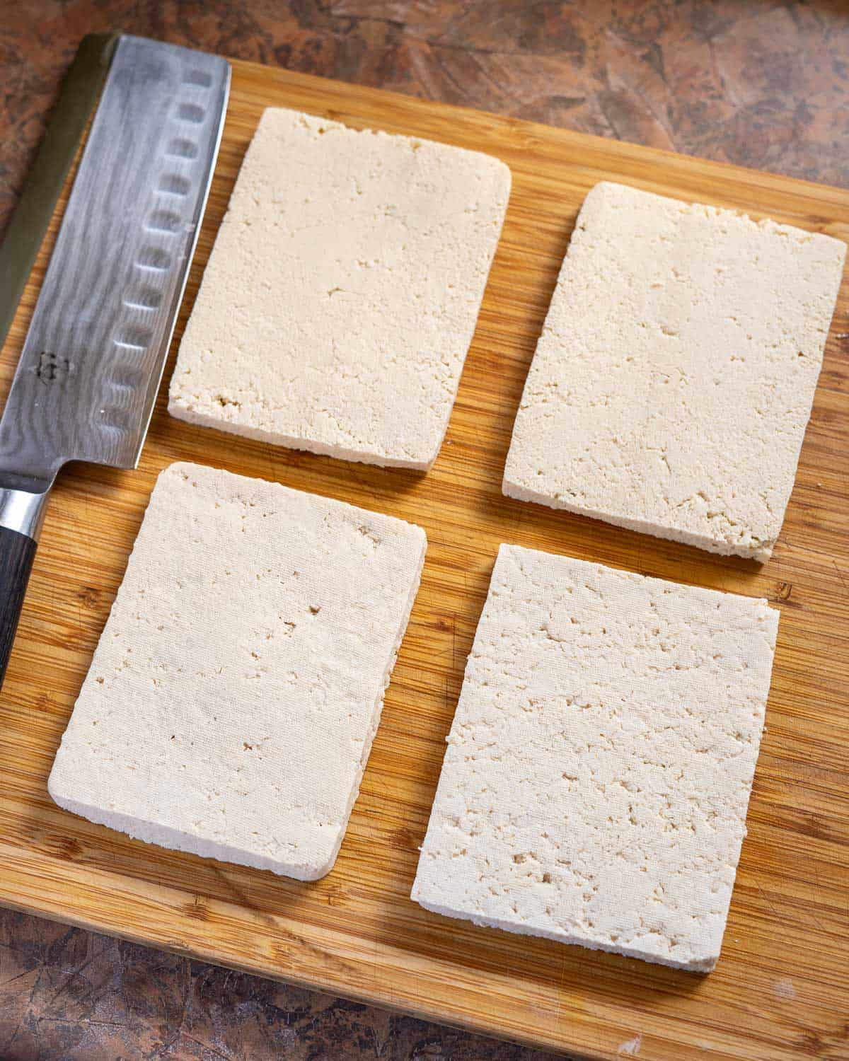 Slice tofu into steaks