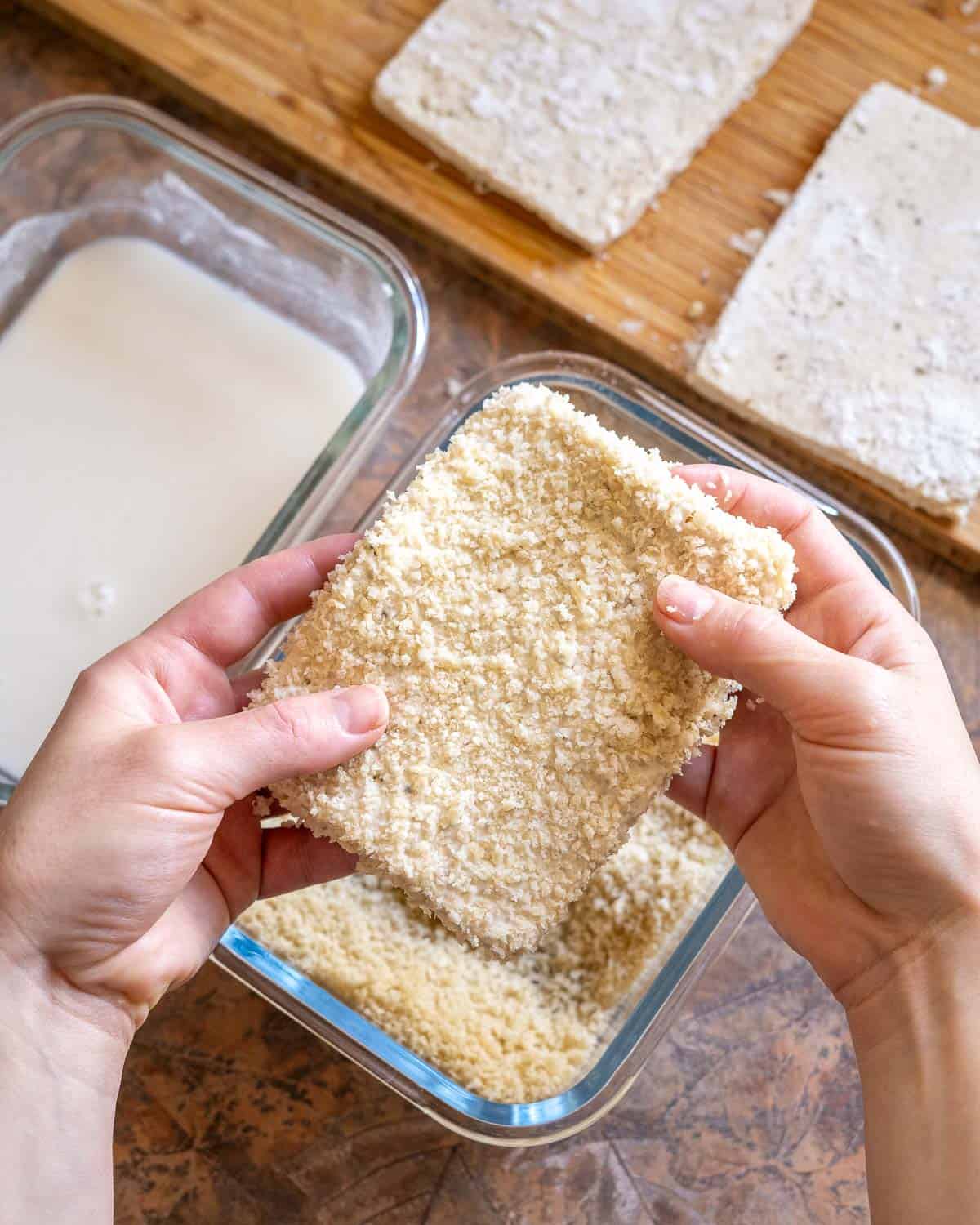 Bread tofu cutlets