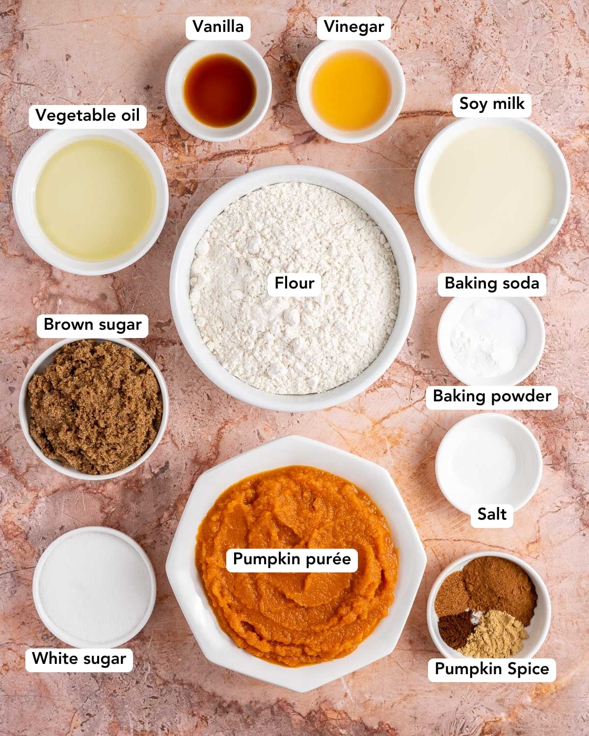 ingredients for vegan pumpkin bread