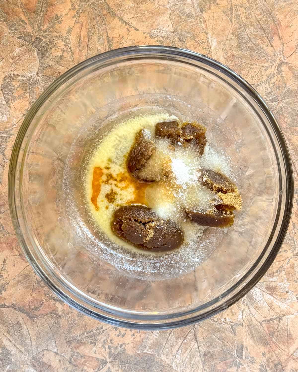 ingredients in a small bowl to make cookies for 2