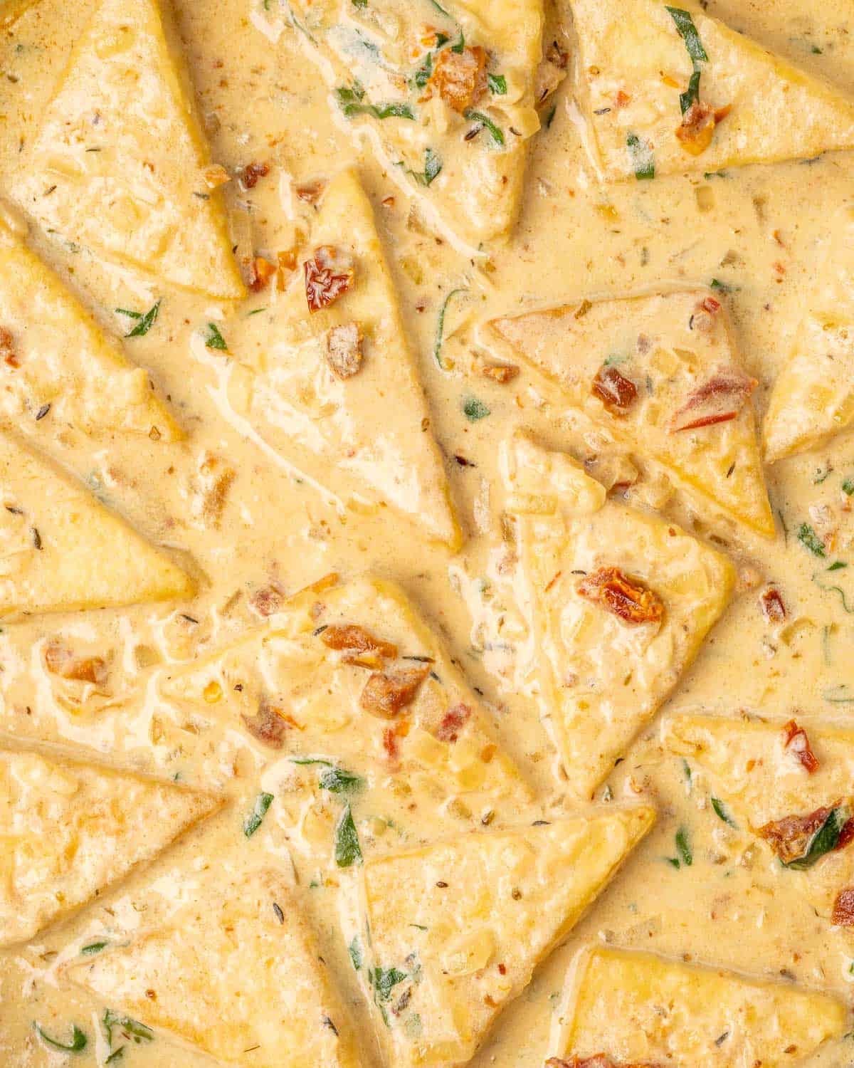 closeup shot of marry me tofu to show texture of sauce