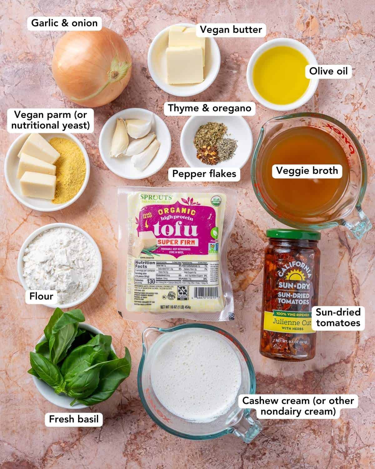 Ingredients for marry me tofu