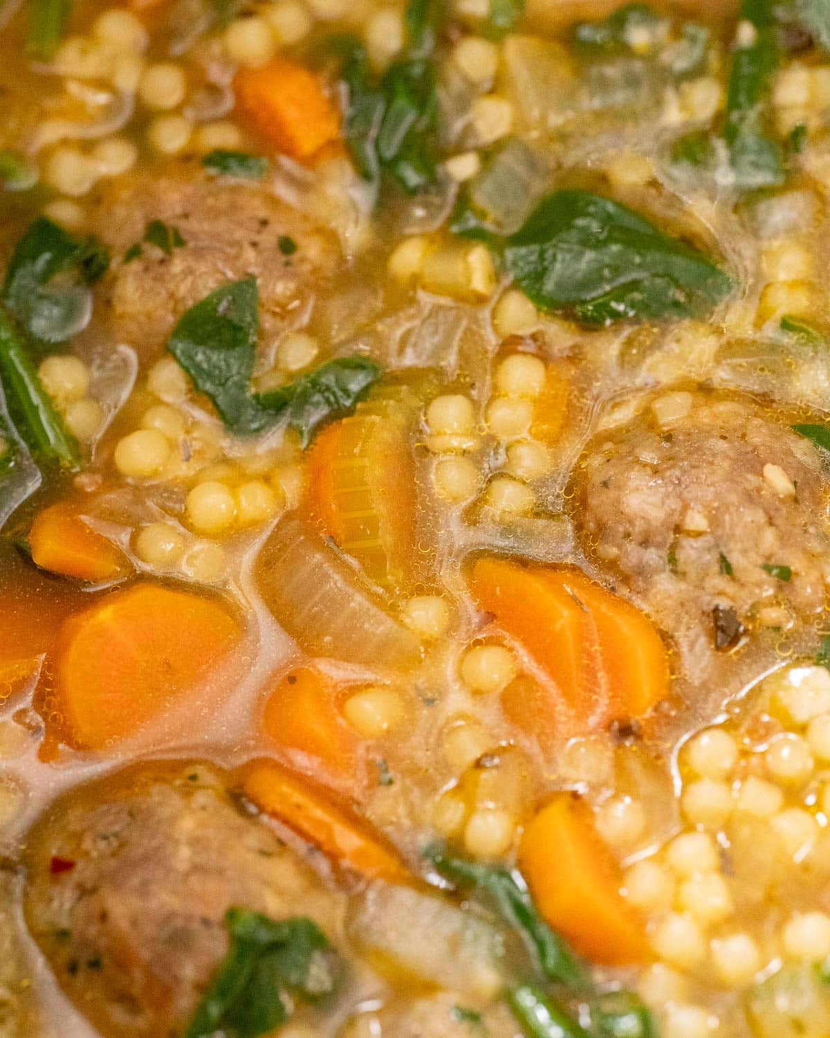 closeup image of Italian wedding soup