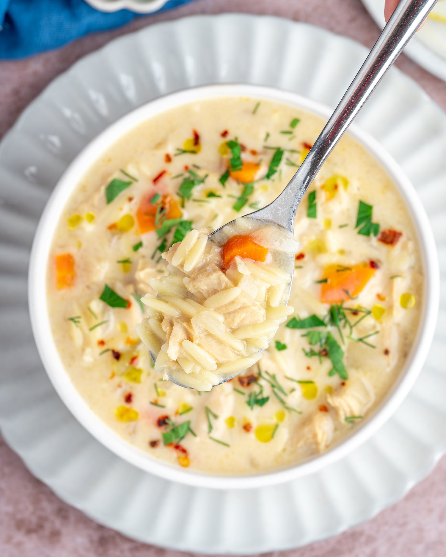 spoonful of vegan avgolemono