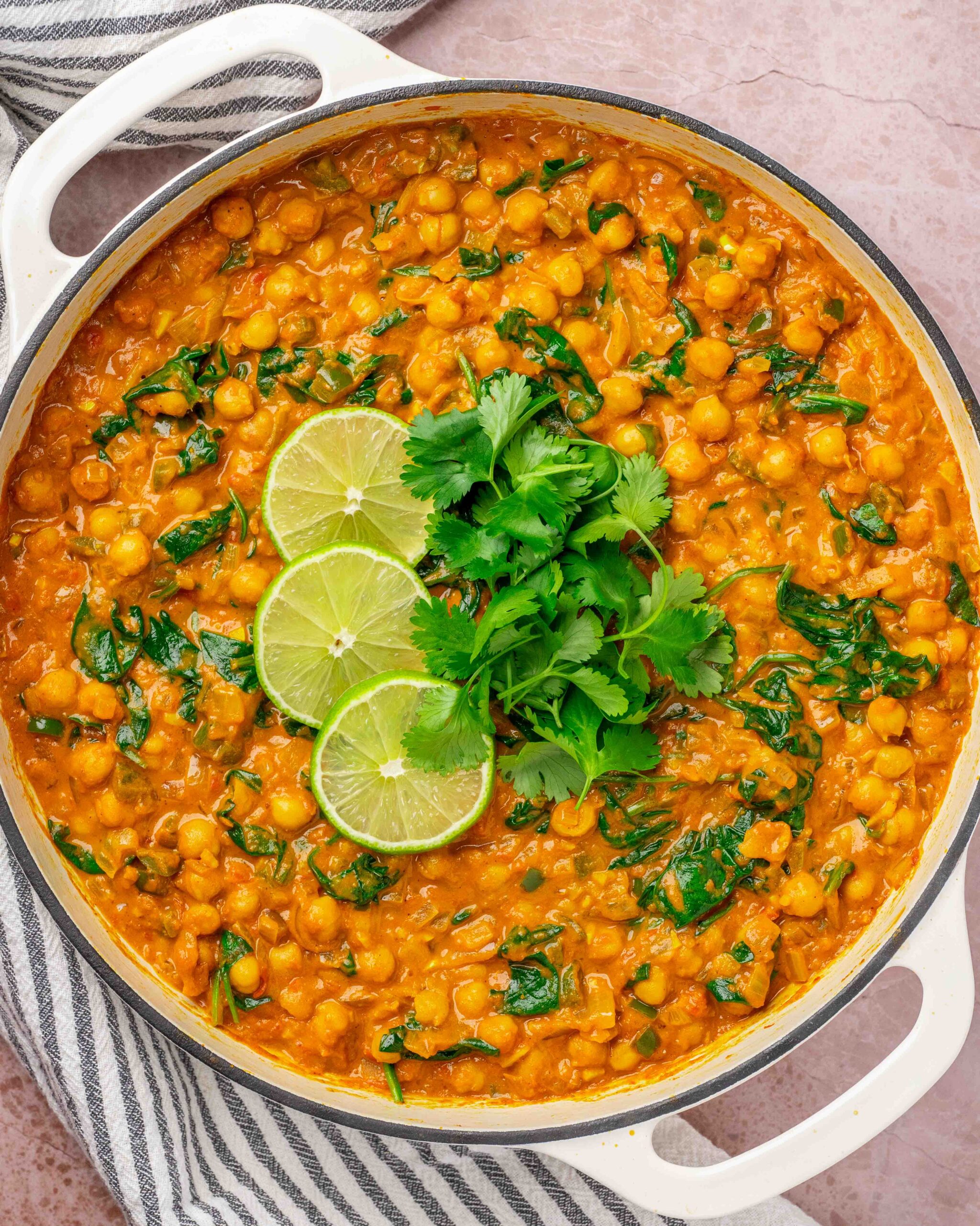 Chickpea coconut curry in a pot