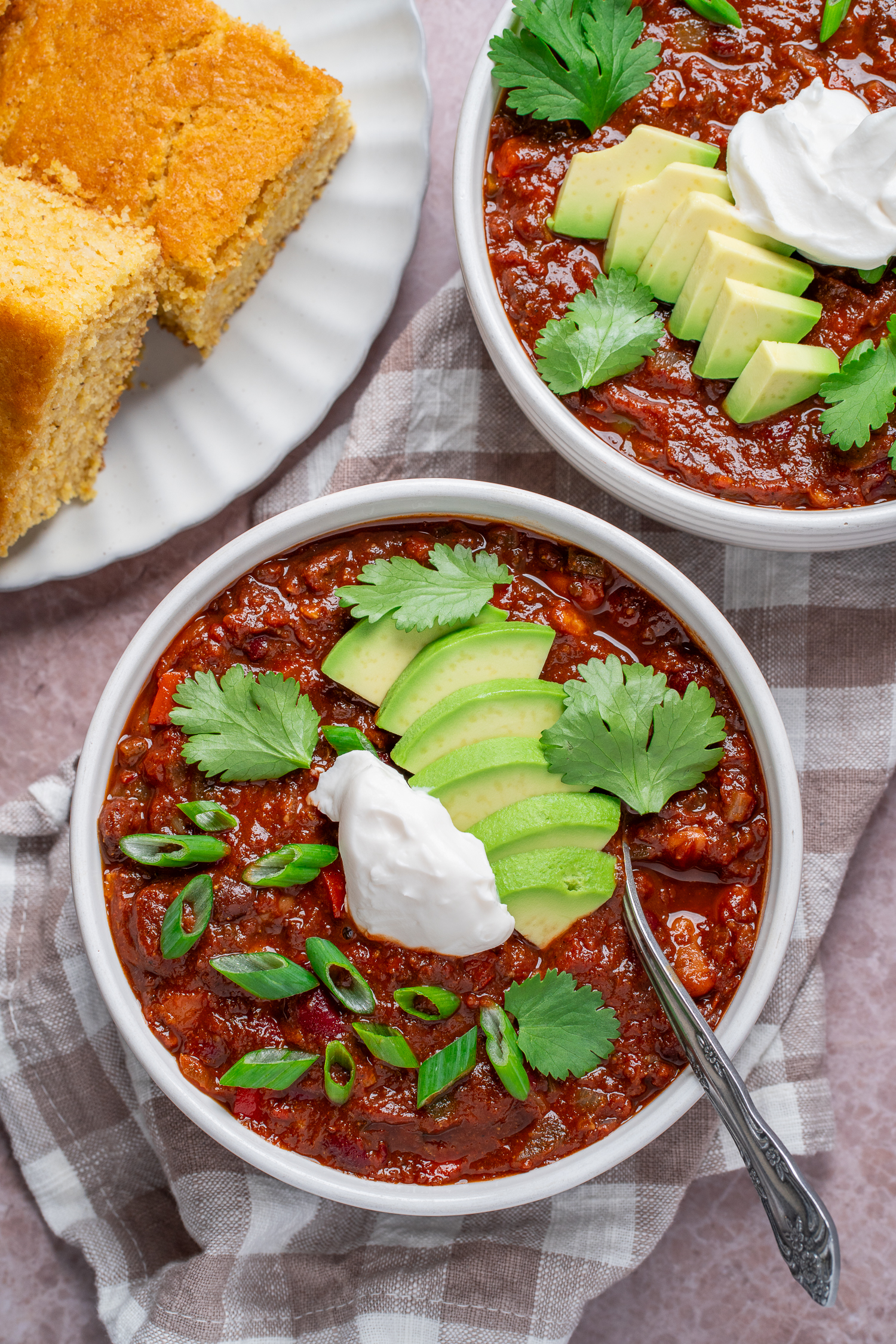 vegan chili with cornbread