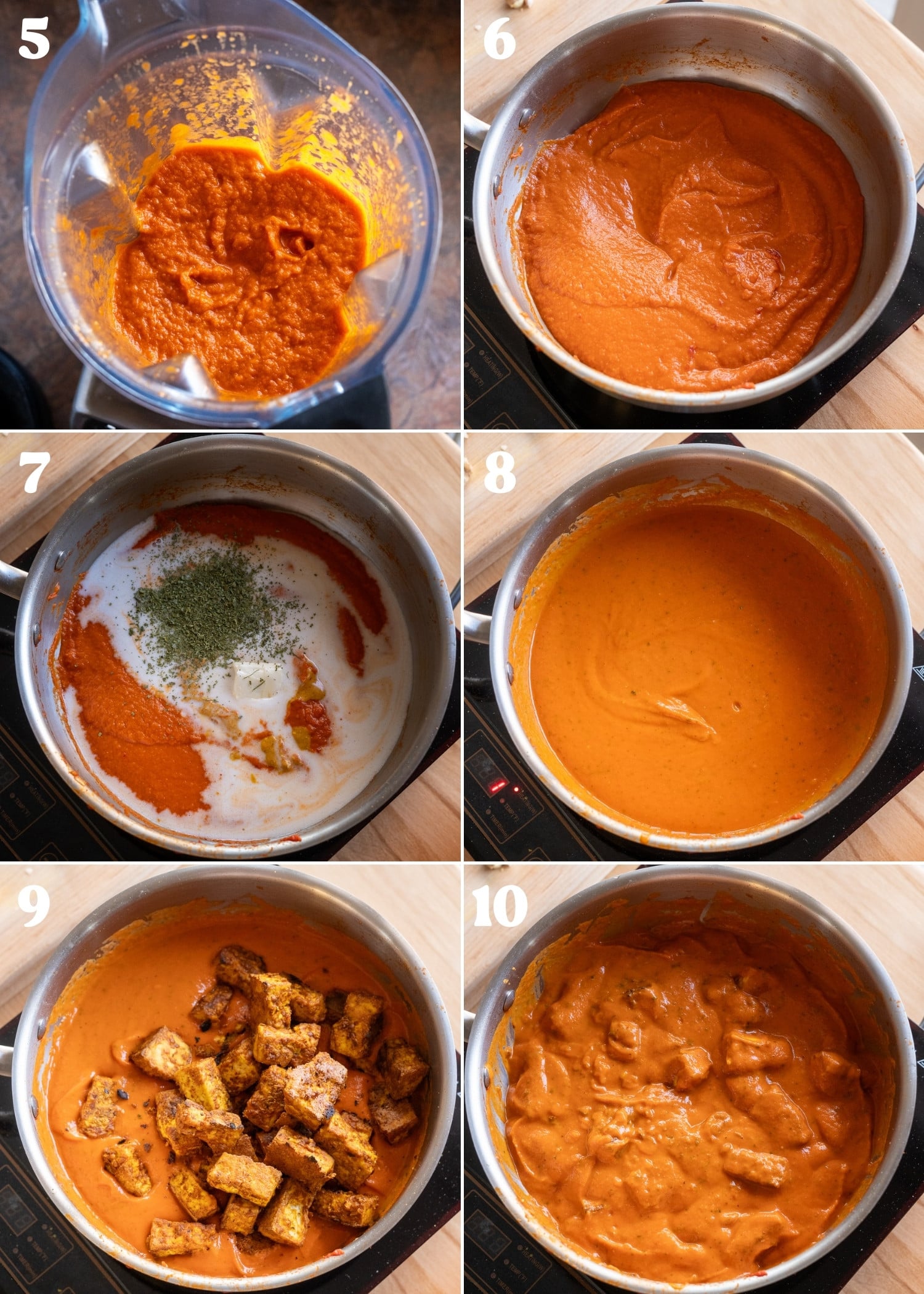 making the vegan butter chicken sauce