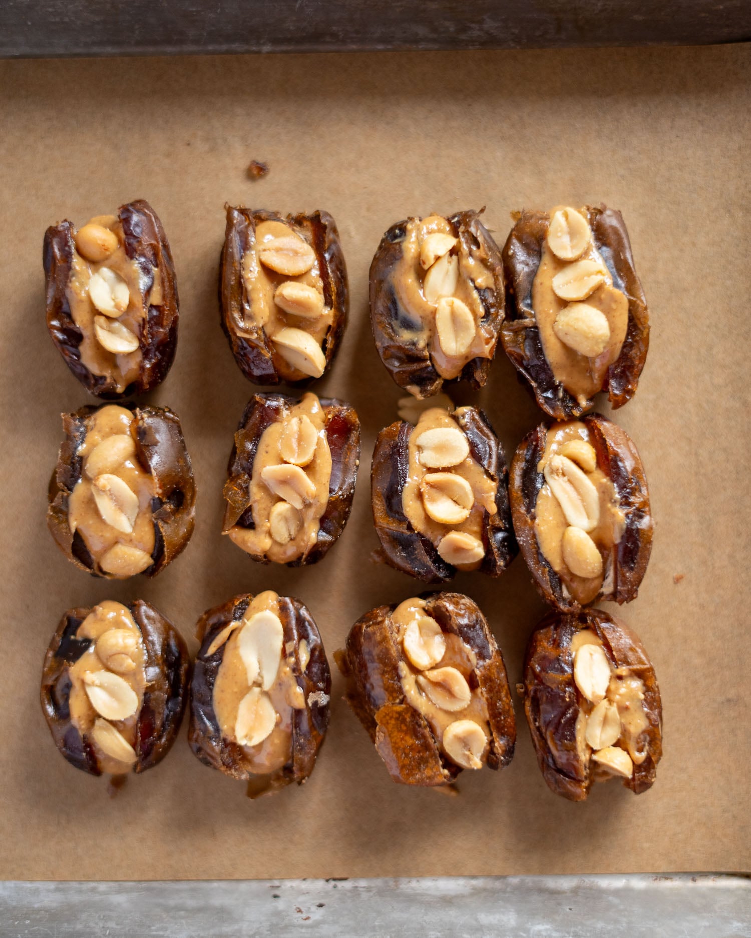 dates stuffed with peanut butter and peanuts