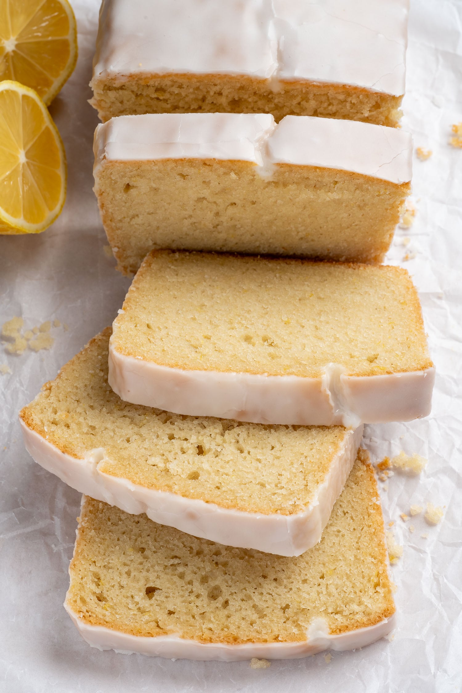 slices of vegan lemon loaf