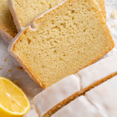 slices of vegan lemon loaf