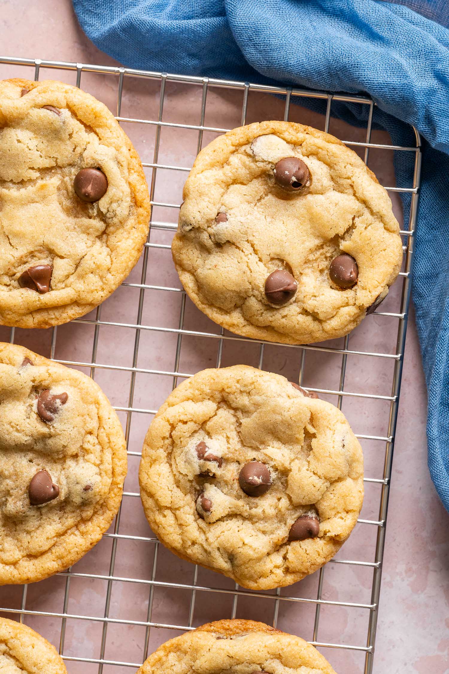 freshly baked chocolate chip cookies
