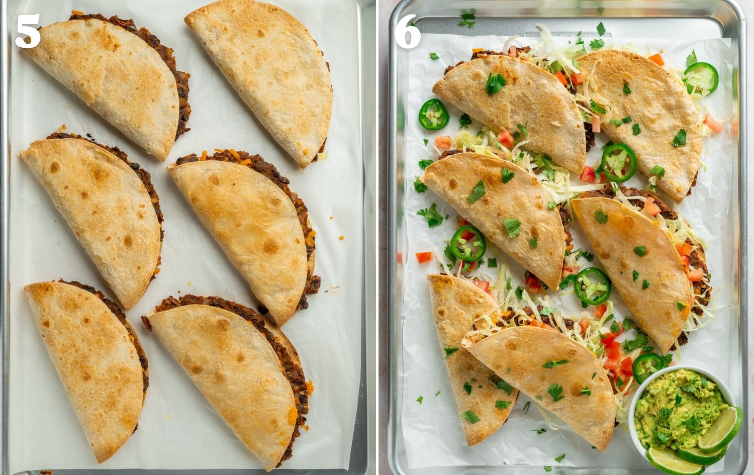 baking and topping crispy tacos