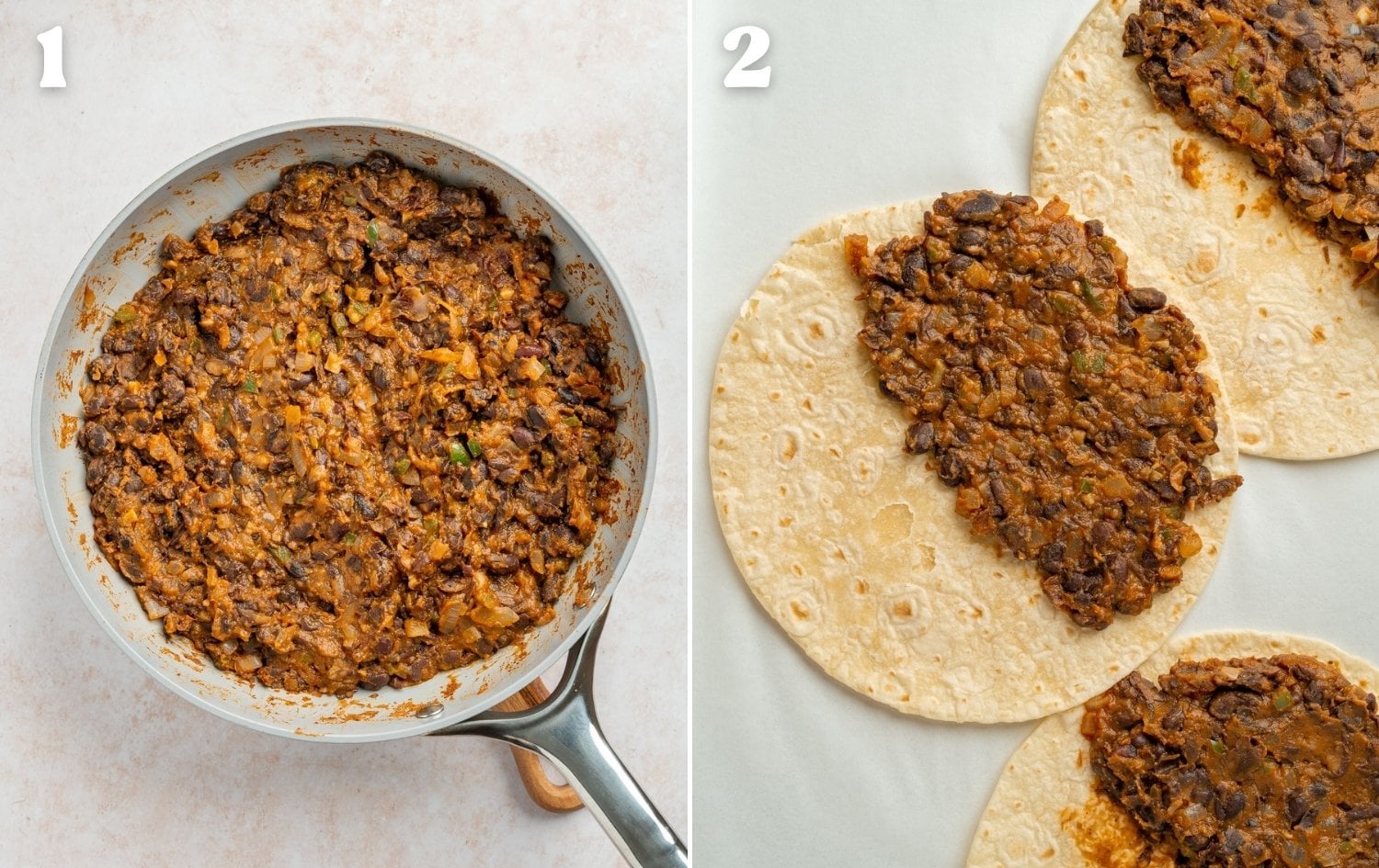 making black bean taco filling