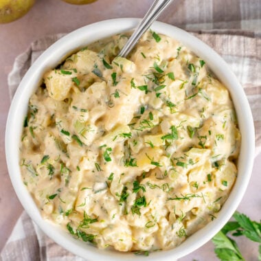 bowl of vegan potato salad