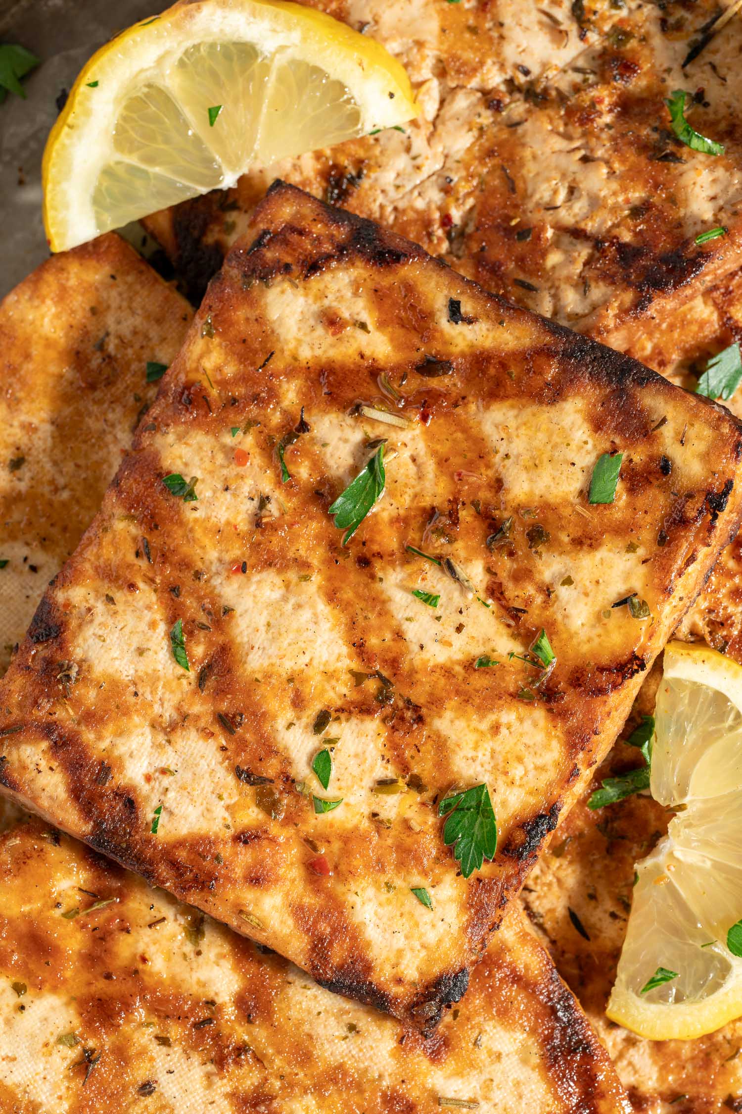 grilled lemon herb tofu