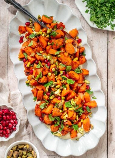 platter of roasted carrots