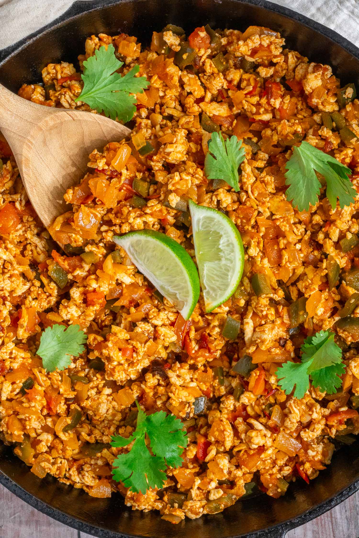 a pan of diy tofu sofritas
