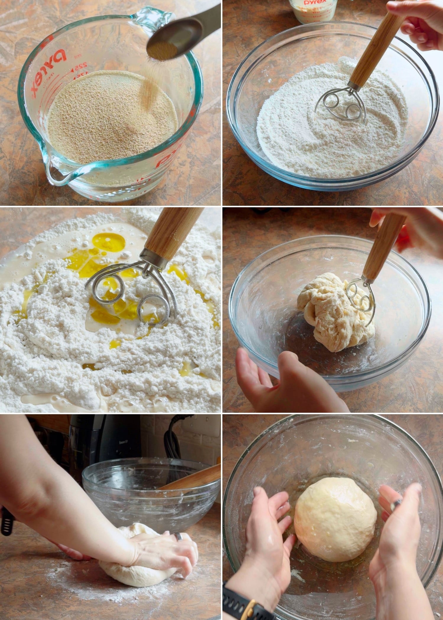 panel of how to make pita bread