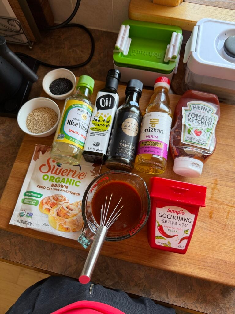ingredients for vegan japchae sauce